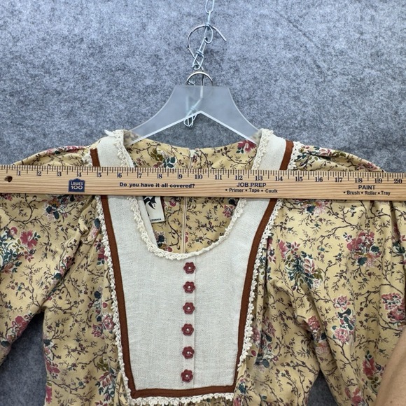 Jodi T California Maxi Dress Size 7 Floral Puff Sleeve Prairie Boho Vintage - Picture 12 of 16